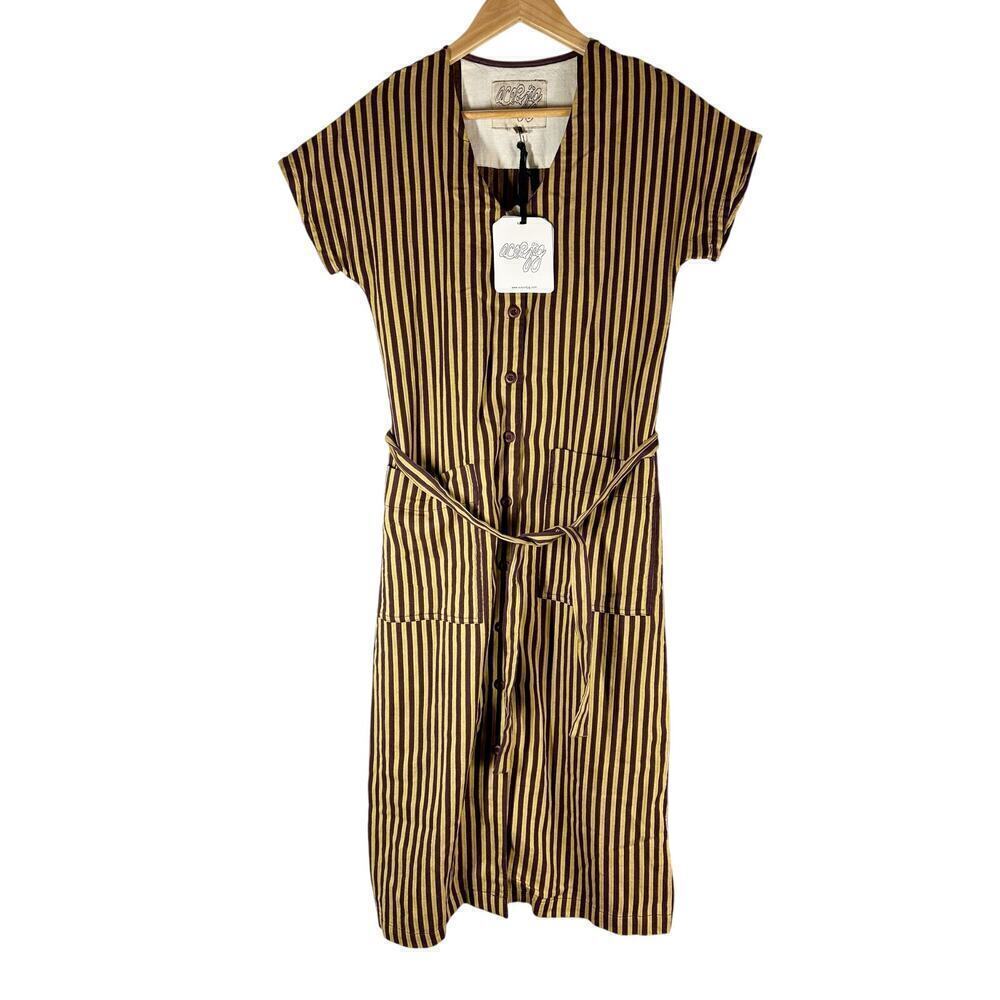 Ace & Jig Gallo Midi Dress Trapeze Size XS Belted Pockets